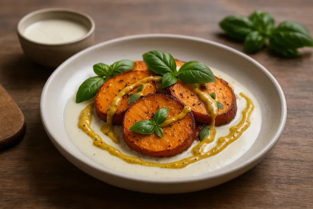 Batata-doce com Leite de Coco e Mostarda Dijon