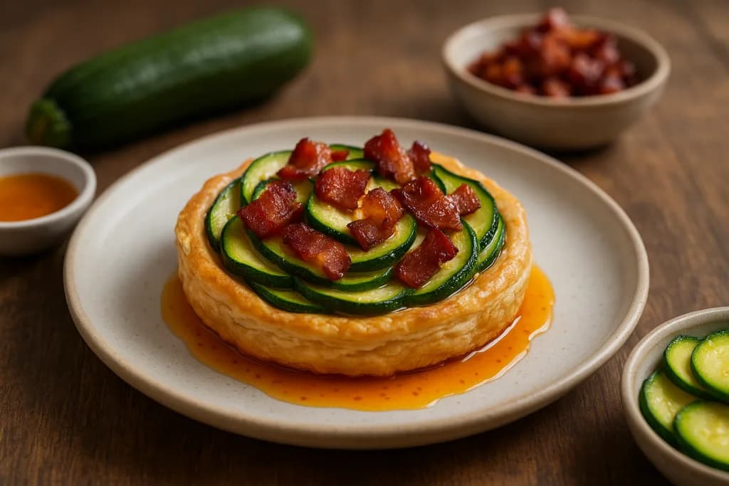 Tartelete de Abobrinha com Bacon e Azeite de Dendê