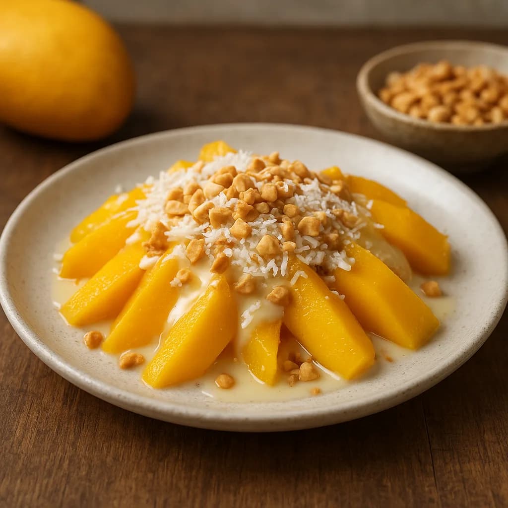 Sobremesa de Manga com Coco e Amendoim