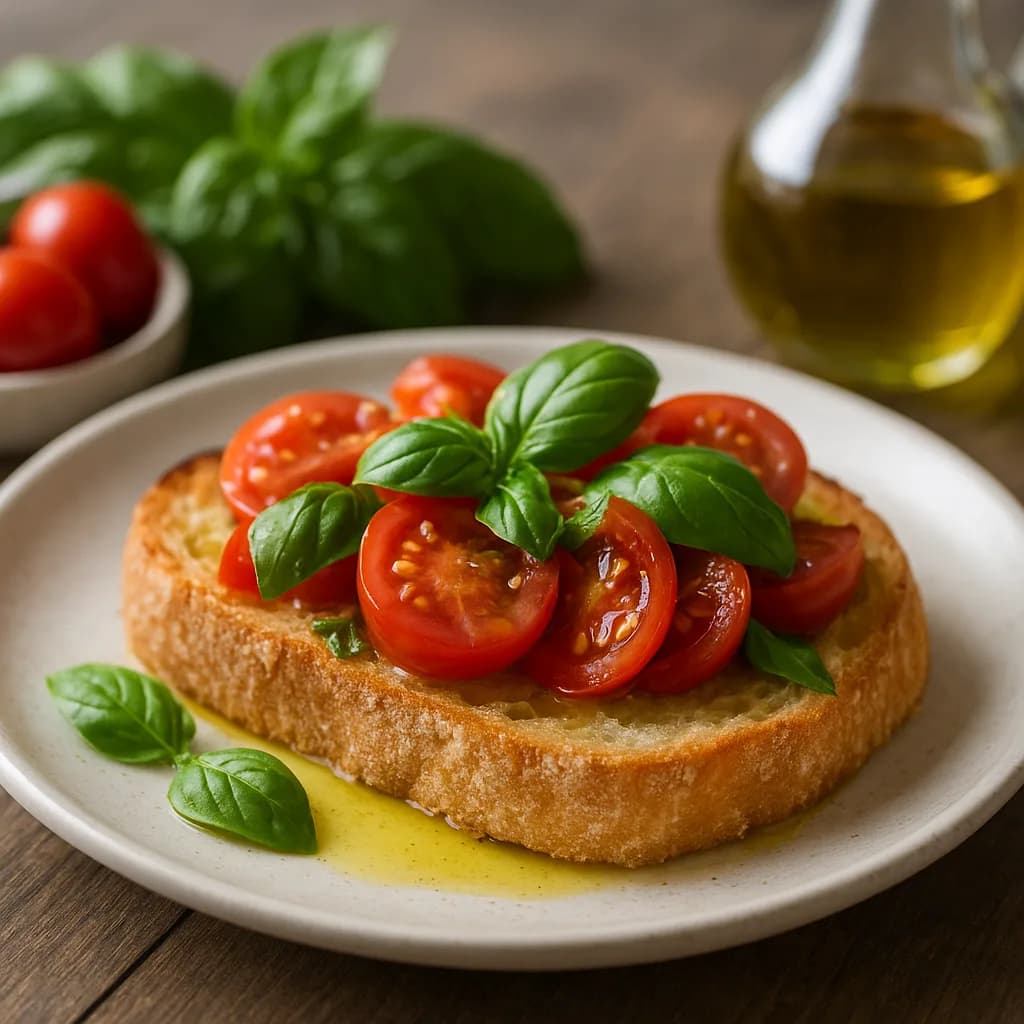 Bruschetta de Tomate e Manjericão