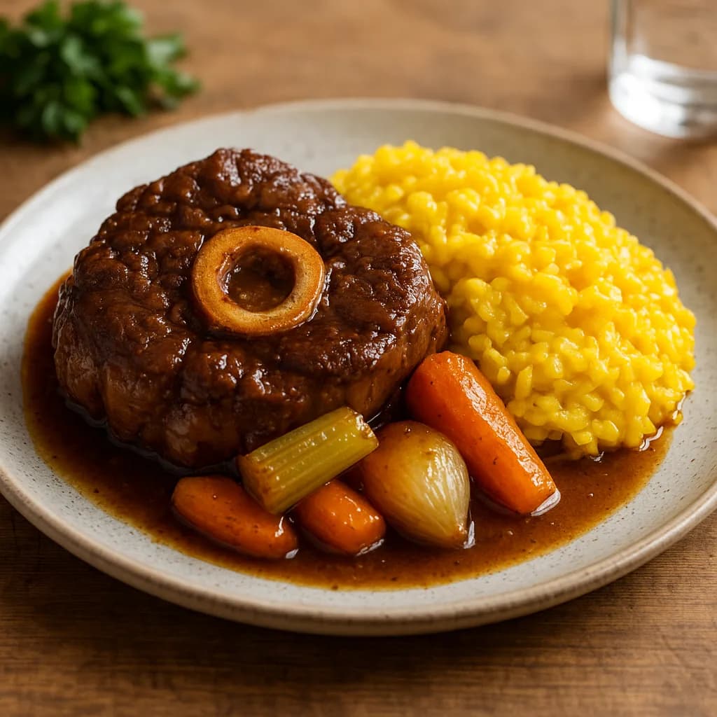 Ossobuco com Risoto de Açafrão