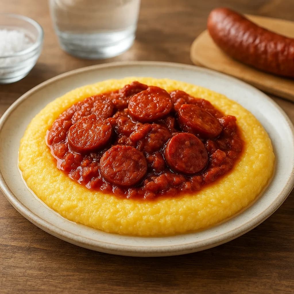 Polenta com Ragu de Linguiça