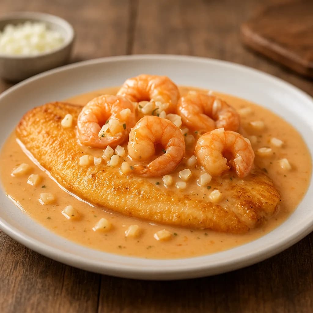 Filé de Tilápia ao Molho de Camarão