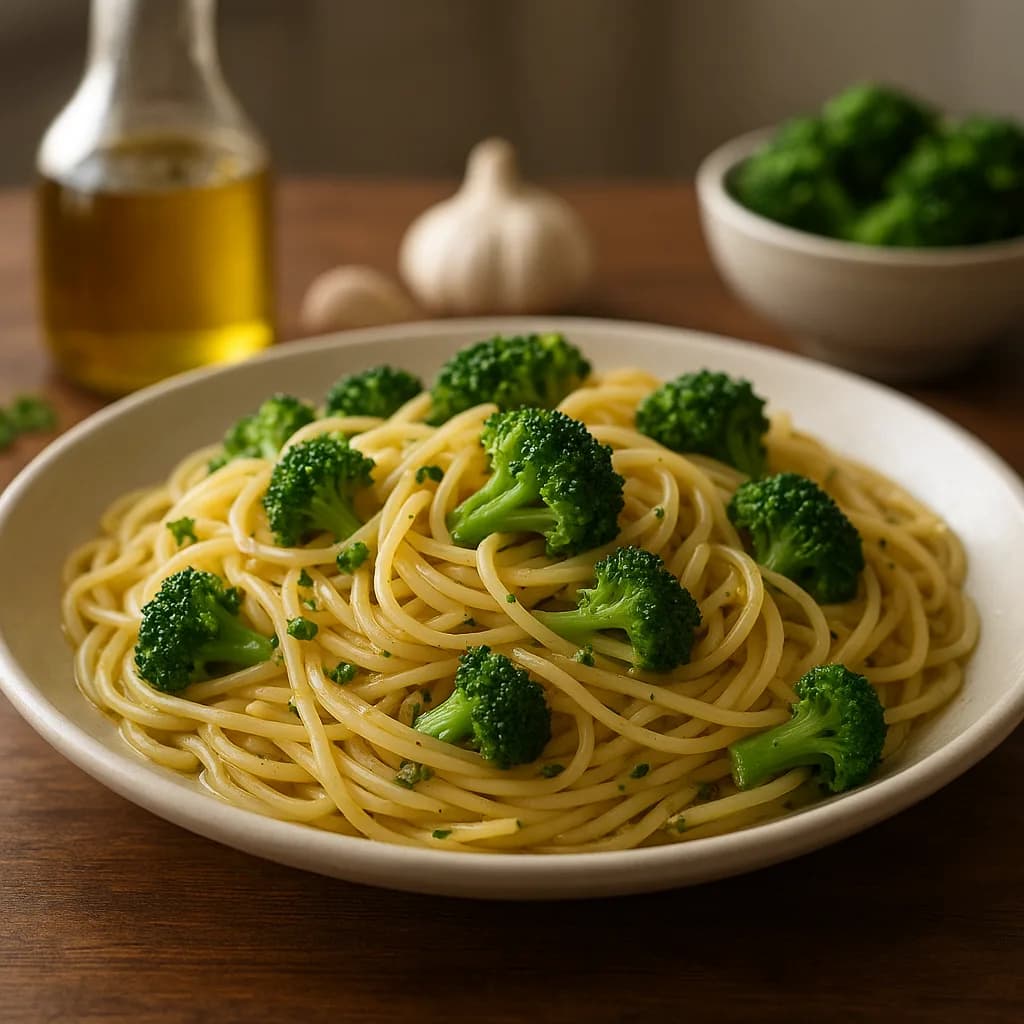 Macarrão Alho e Óleo com Brócolis