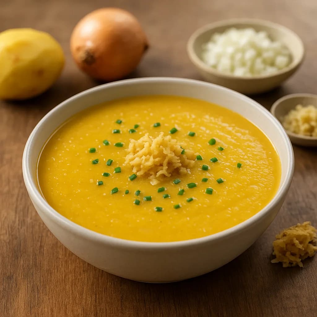 Sopa de Mandioquinha com Gengibre