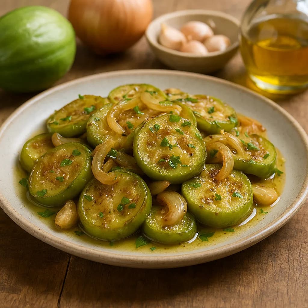 Jiló Refogado com Alho e Cebola