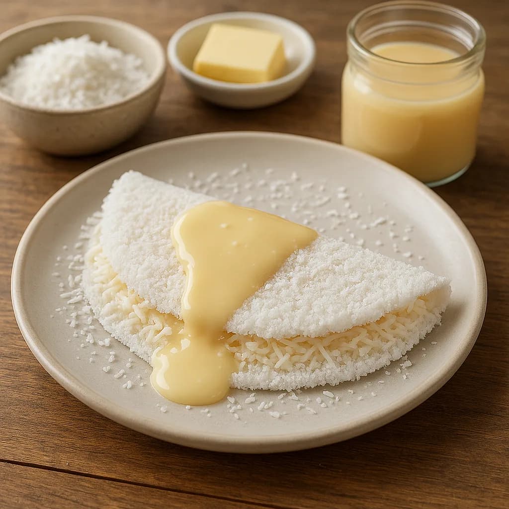 Tapioca de Coco com Leite Condensado