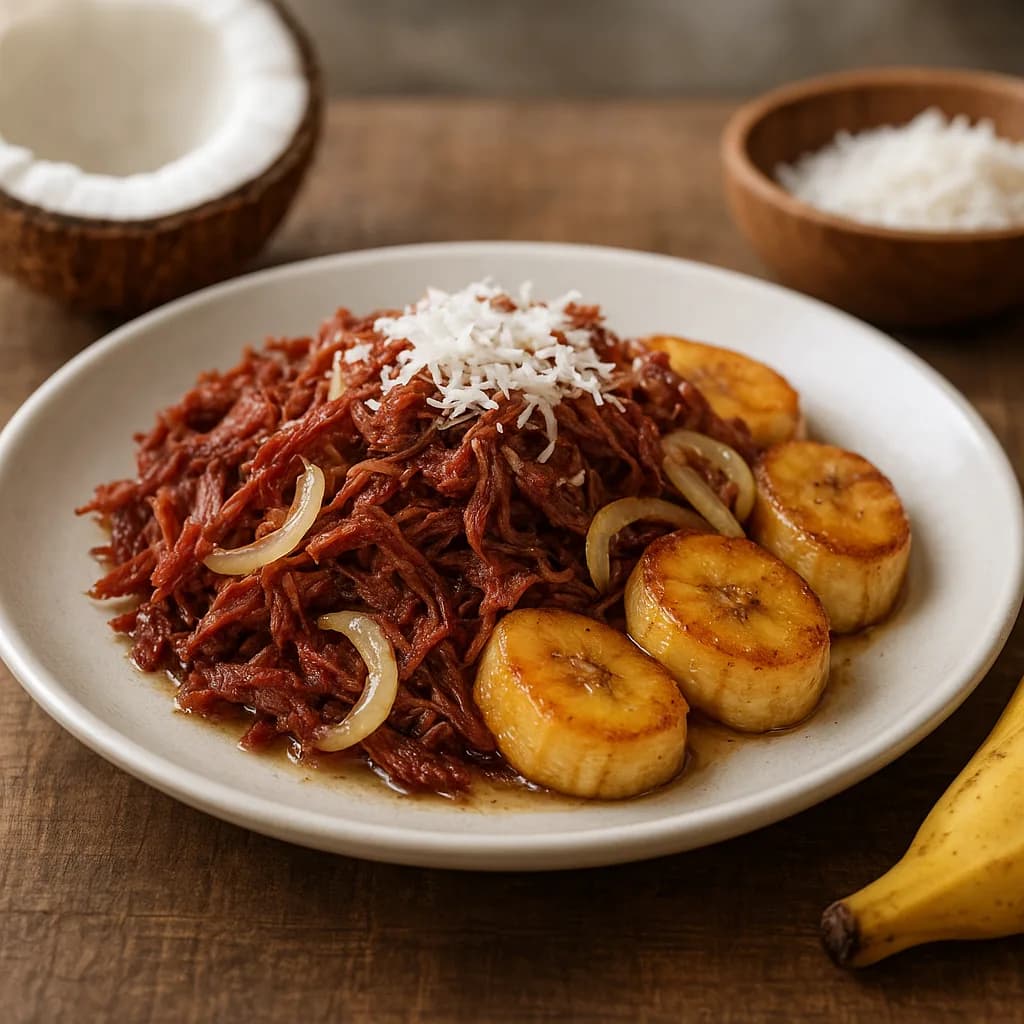 Carne Seca com Banana e Coco